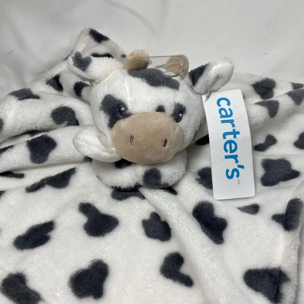 Carter's Spotted COW Security Blanket Baby Plush  Lovey Toy with tags 13x13